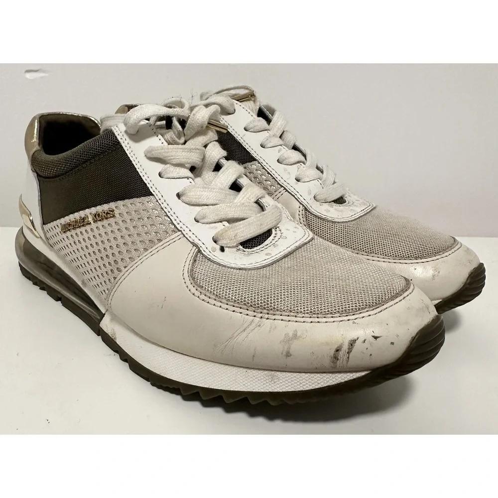 Michael Kors Shoes Womens‎ 8M Trainer Gold Brown Extreme SG18K Lace-Up Sneaker